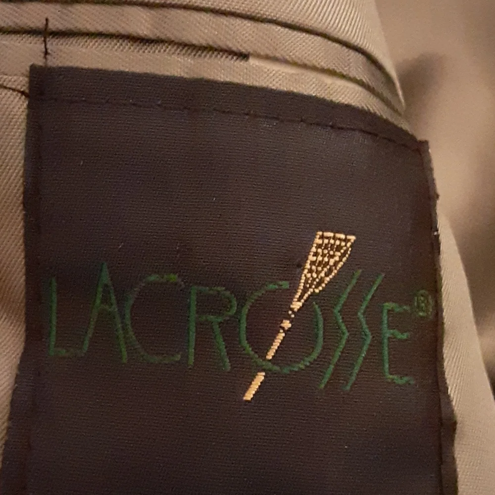LaCrosse fully lined heather blue sport jacket blazer brass buttons 44R…EUC